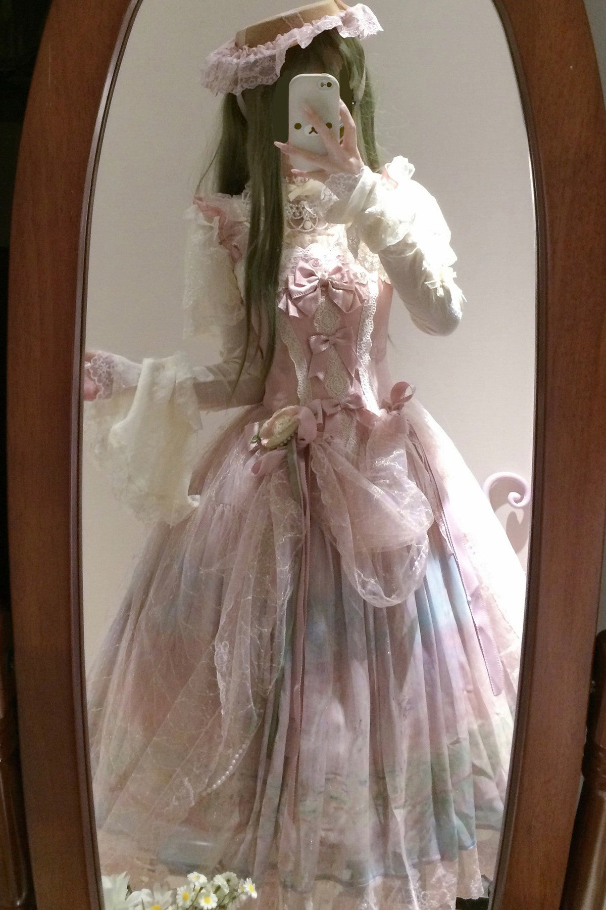 Ölgemälde-Lolita-JSK-Set mit hoher Taille