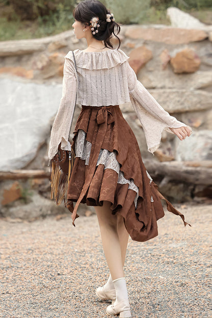 Dune Traveler Asymmetric Retro Dress Set
