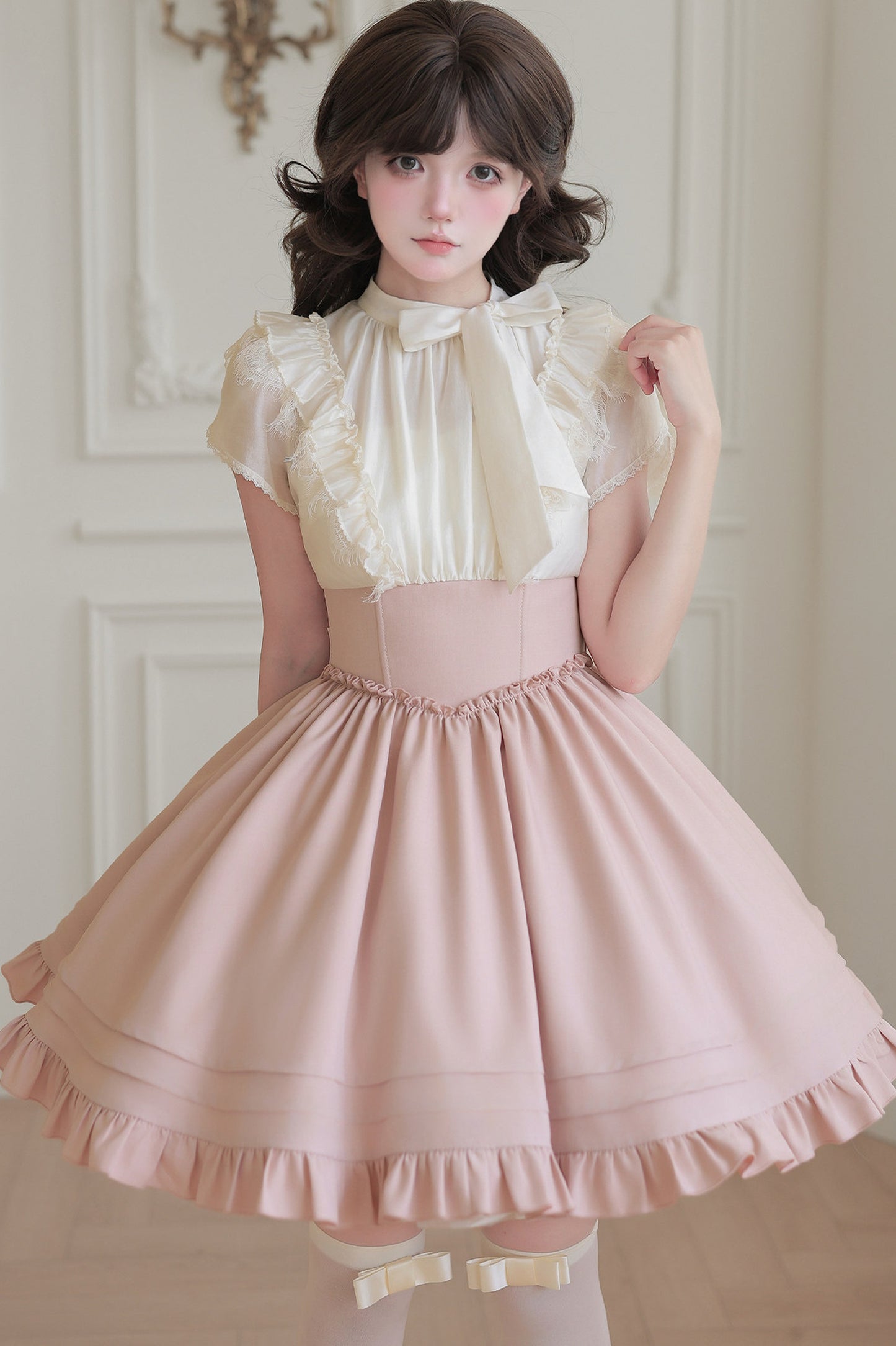 Blush Corset Ruffle Dress