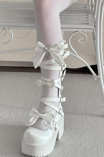 Gothic Bandage Cutout Thick-Soled Shoes