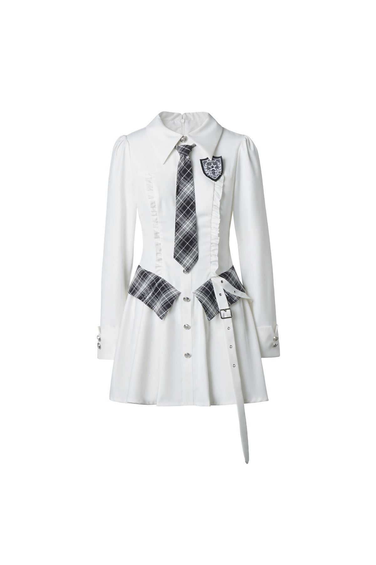Striped Blazer Shirt Dress Set-Up