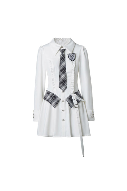 Striped Blazer Shirt Dress Set-Up