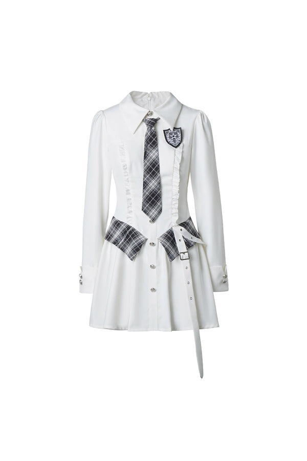 Striped Blazer Shirt Dress Set-Up
