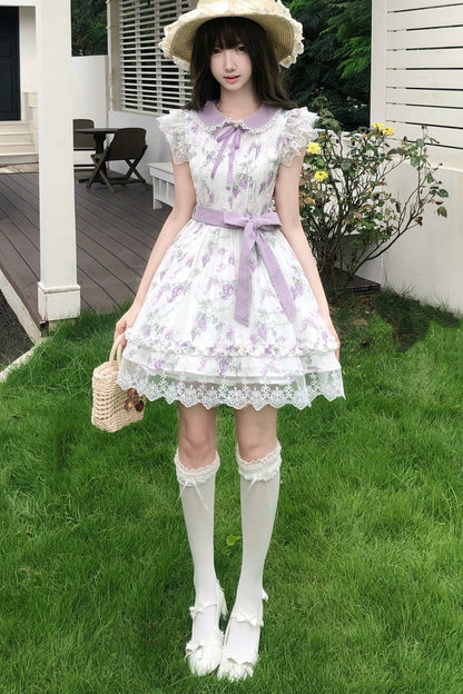 Grape Vine Floral Lace Dress