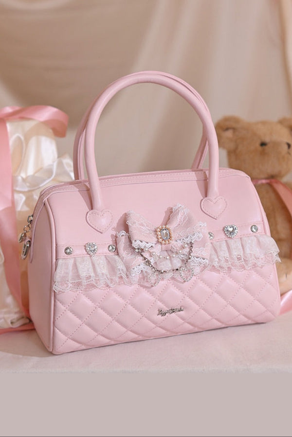 Lolita Quilted 2-Way Boston Bag
