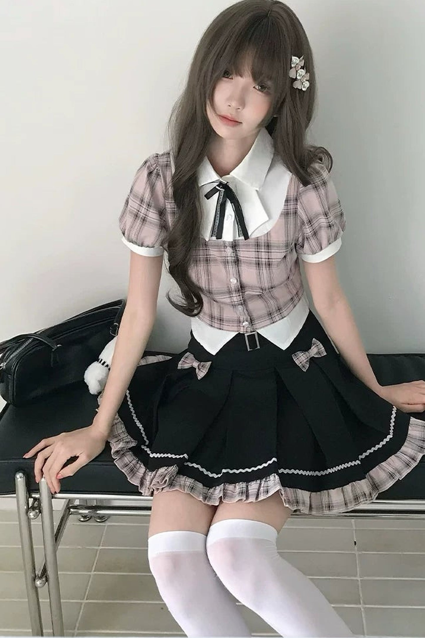 Pink Plaid School Set-Up