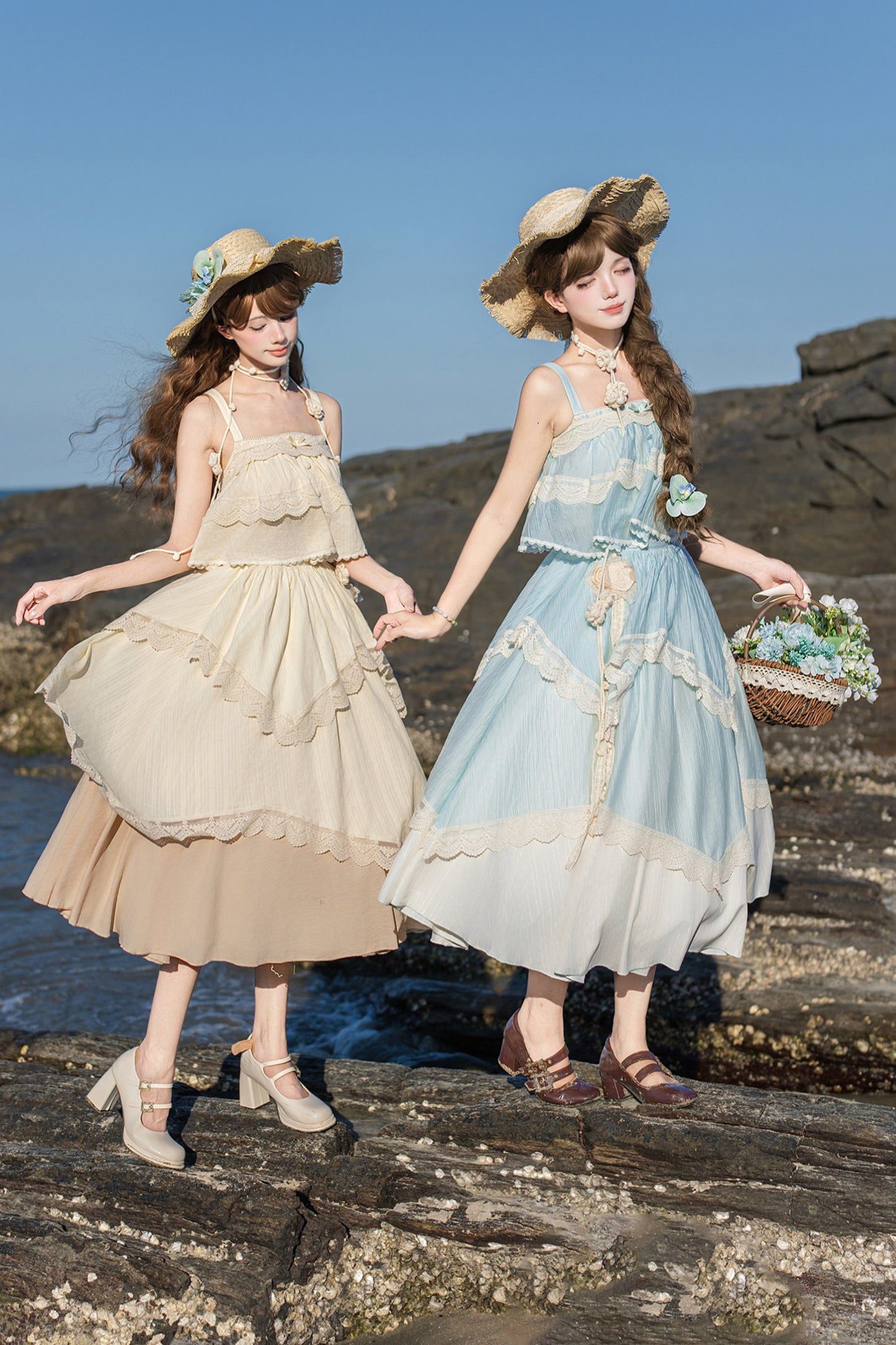 Twin Camisole And Irregular Hem Skirt Set-Up
