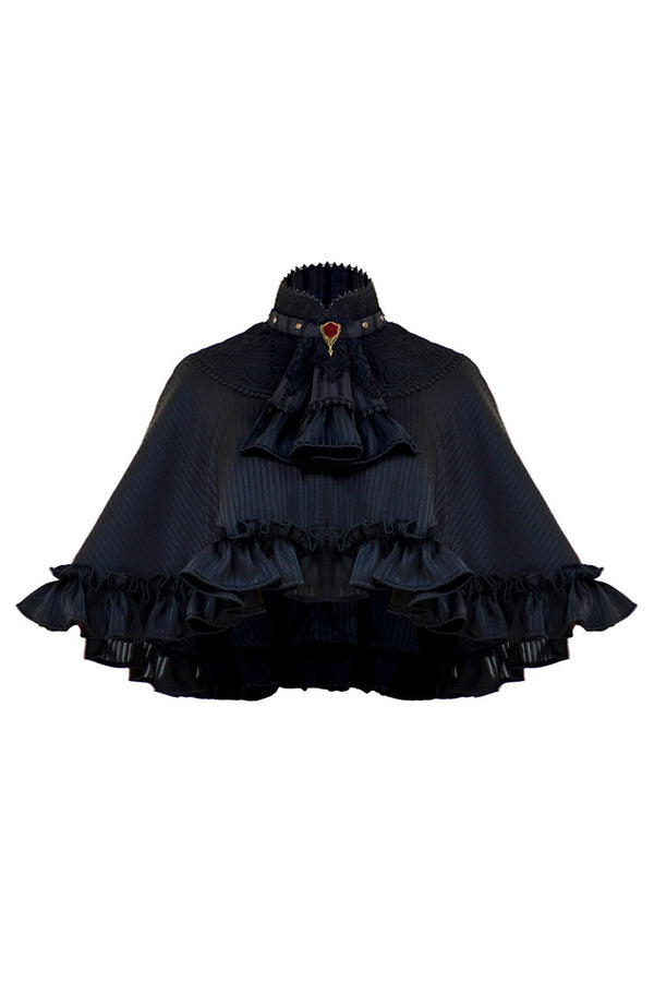 Gothic Striped Detachable Scarf Cape
