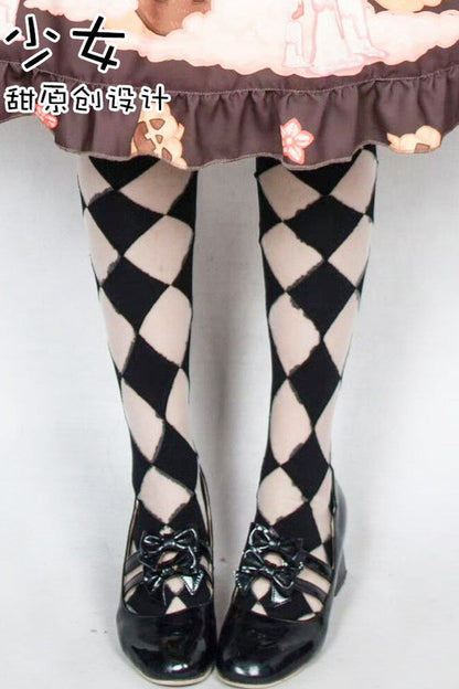 Diamond Pattern Lolita Socks