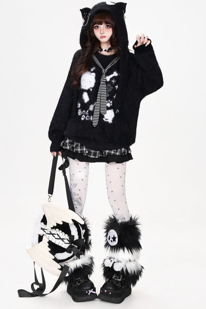 Cat Striped Pullover Sweater