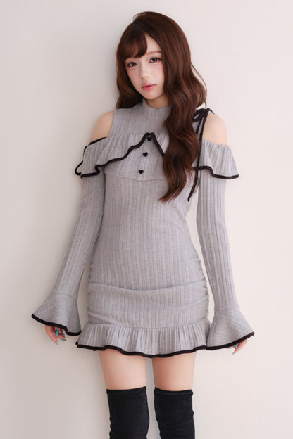 Set con abito gilet in maglia e top