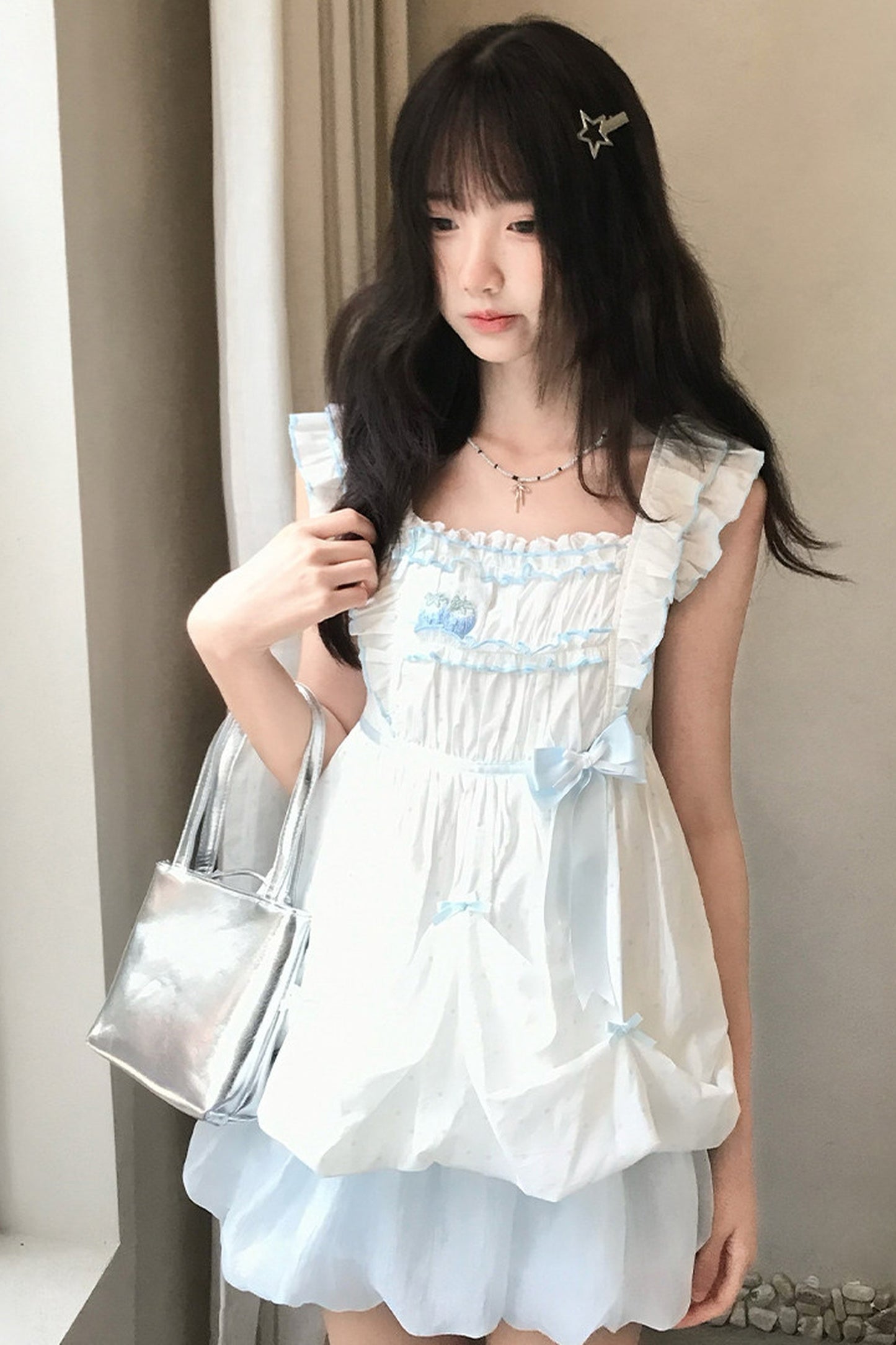 ブルーベリーケーキバルーントップス+スカート