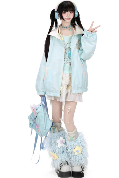 Reversible Cat Polka Dot Suede Jacket