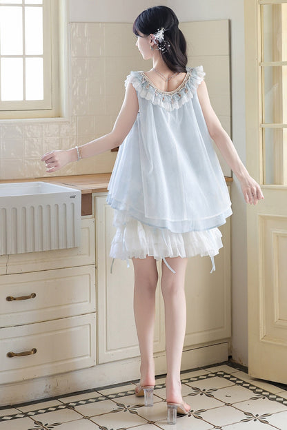 Aqua Coastal Han Element Top and Skirt Set