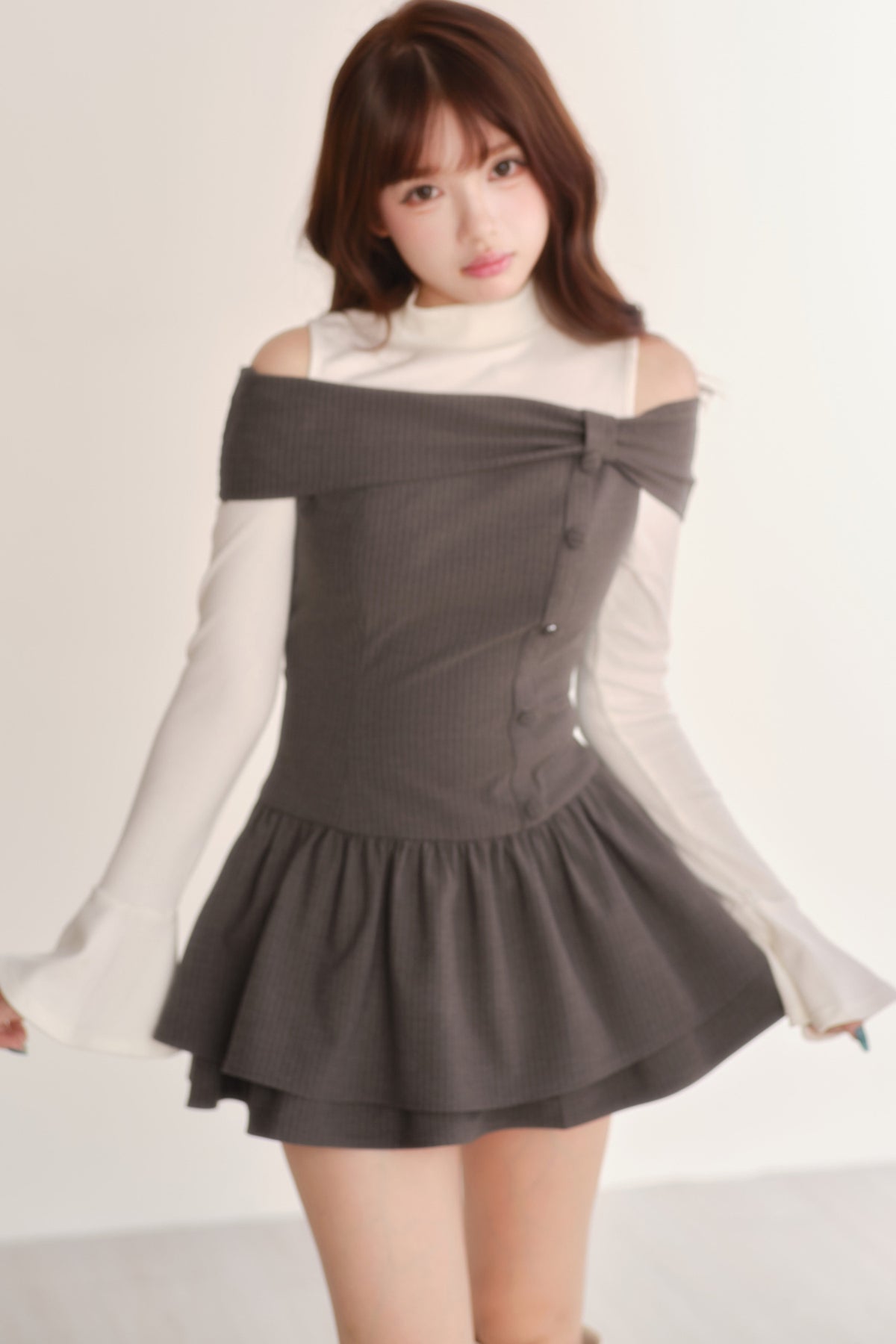 Long Sleeve Knitted Striped Dress