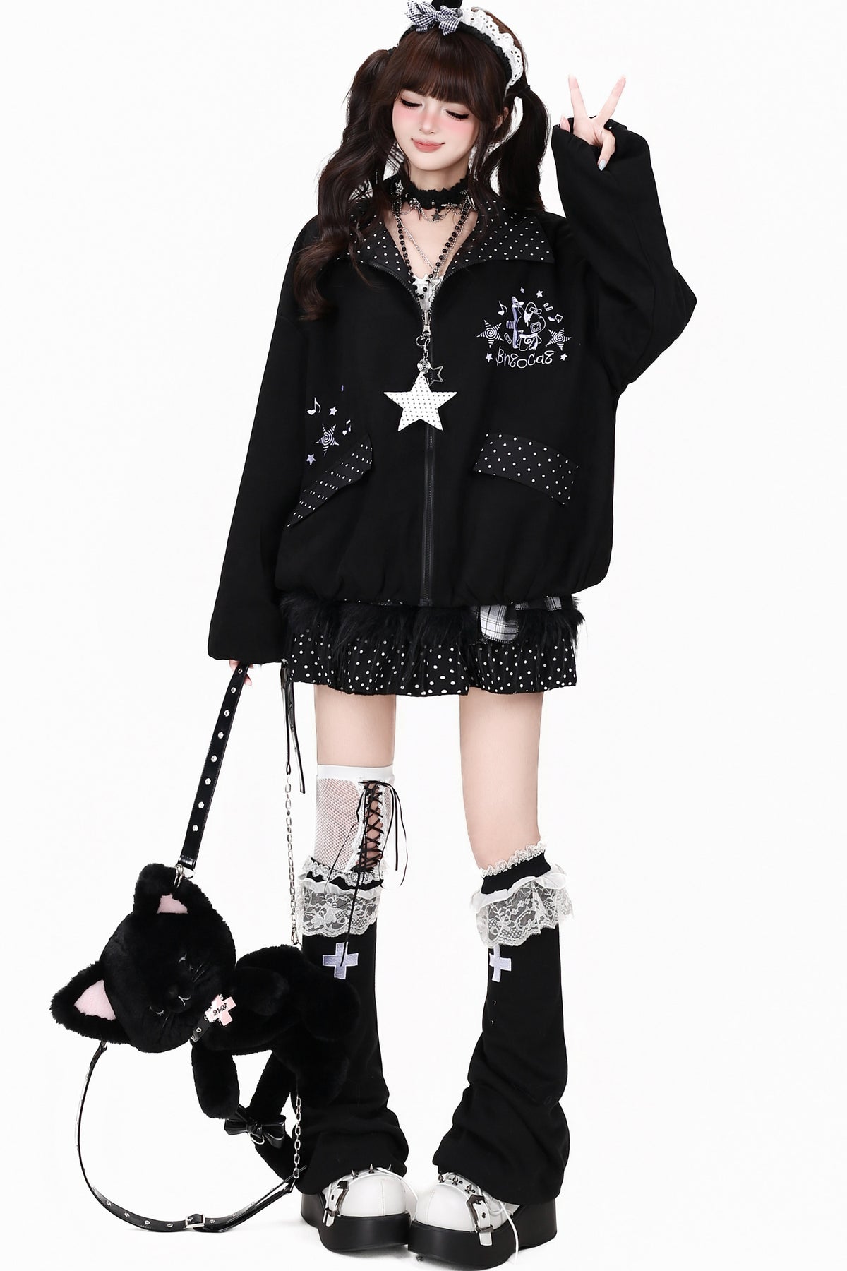 Reversible Polka Dot Lapel Jacket