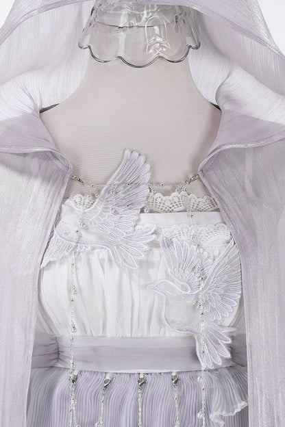 Kleid-Set im griechischen Stil mit Empire-Taille und Cape