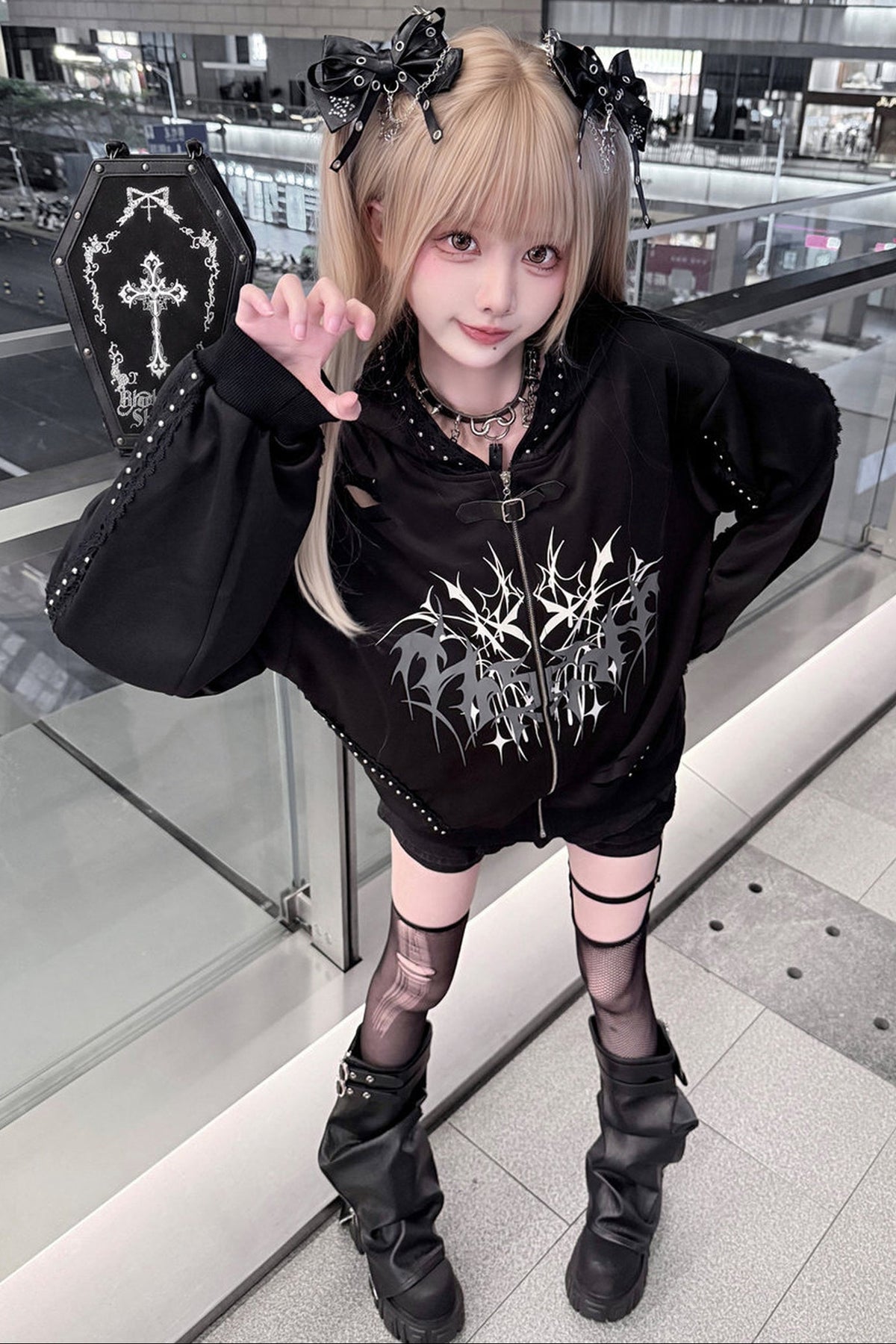 Dark Domain Thorn Distressed Zipper Jacket