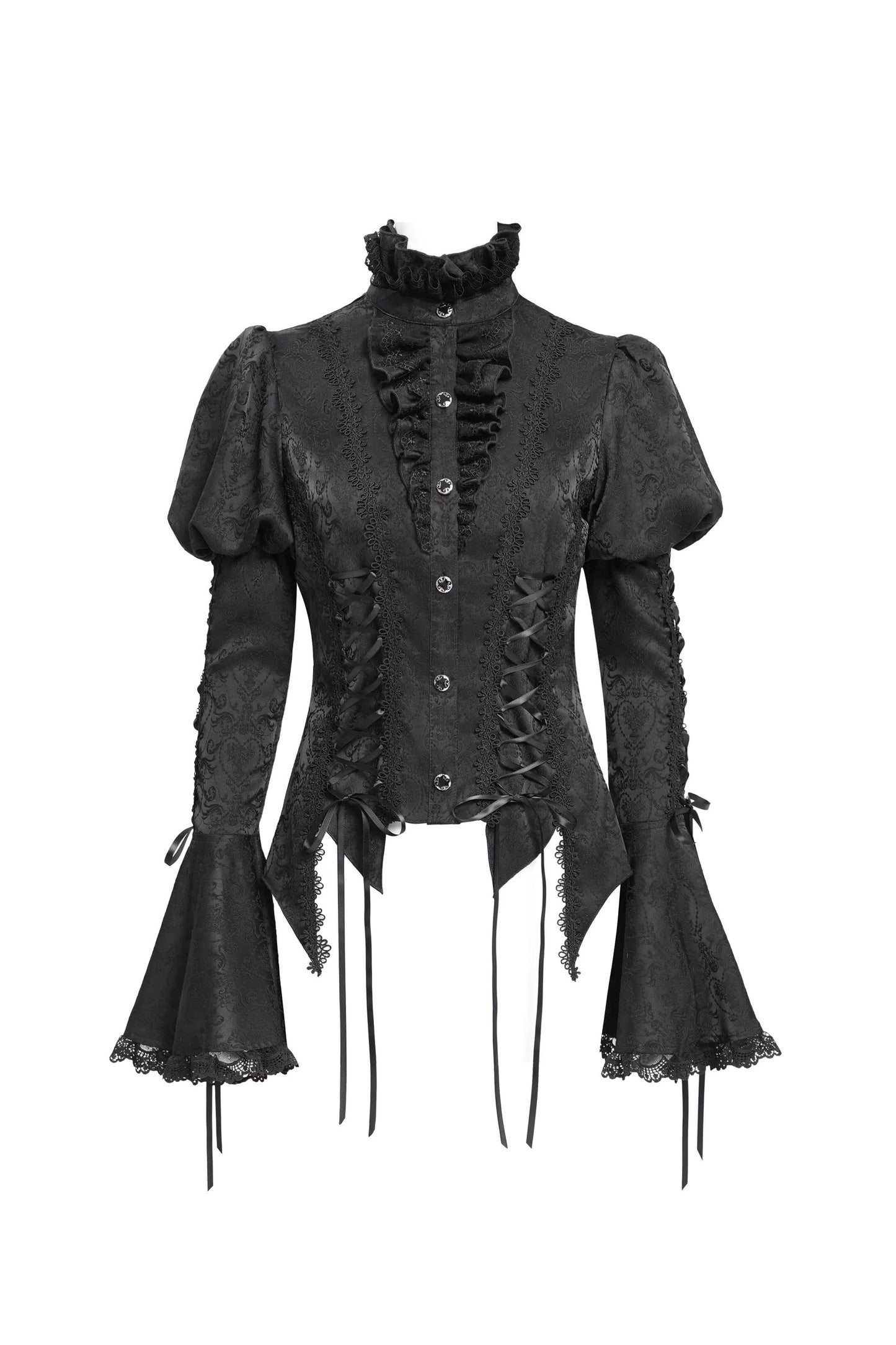 Chemise gothique à laçage et manches princesse