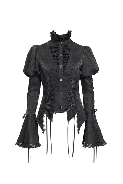 Chemise gothique à laçage et manches princesse