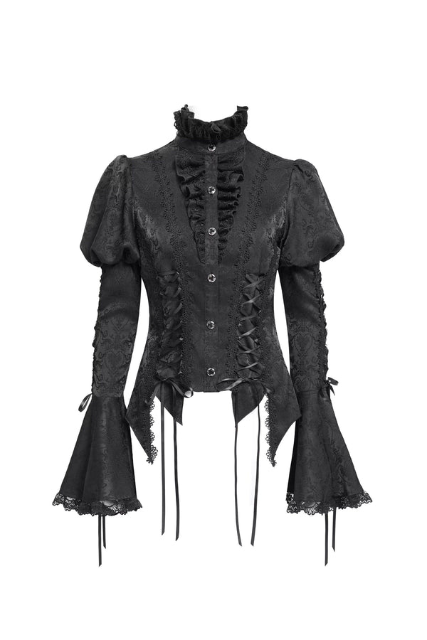 Gothic Lace-Up Princess Sleeve Shirt