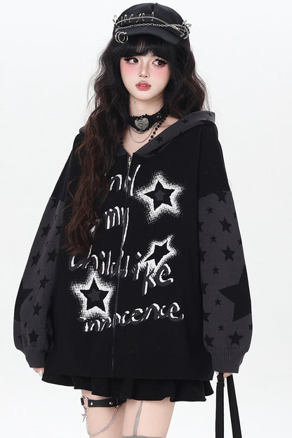 Night Stars Lantern Sleeve Cardigan