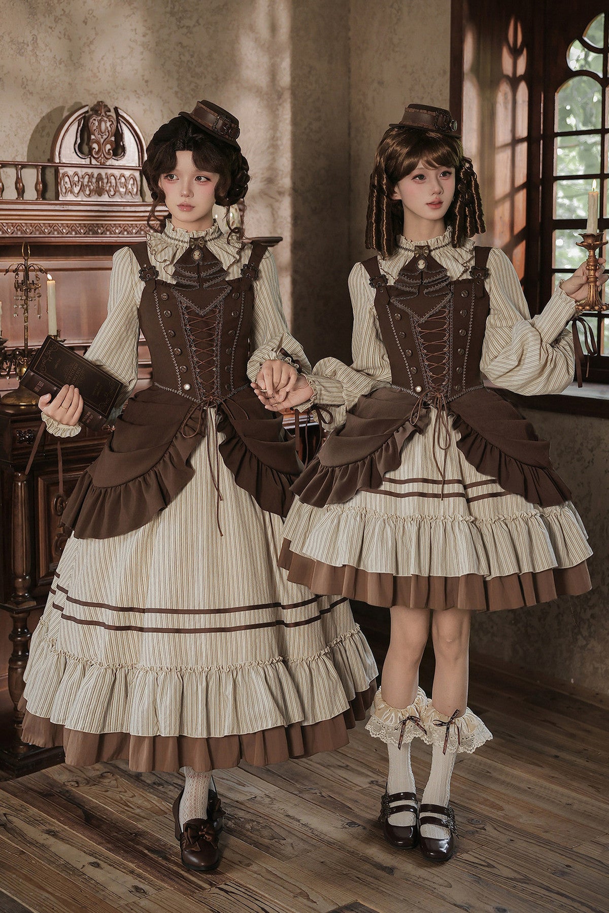 Gerüschtes Two-Way-Kleid mit Accessoire-Set