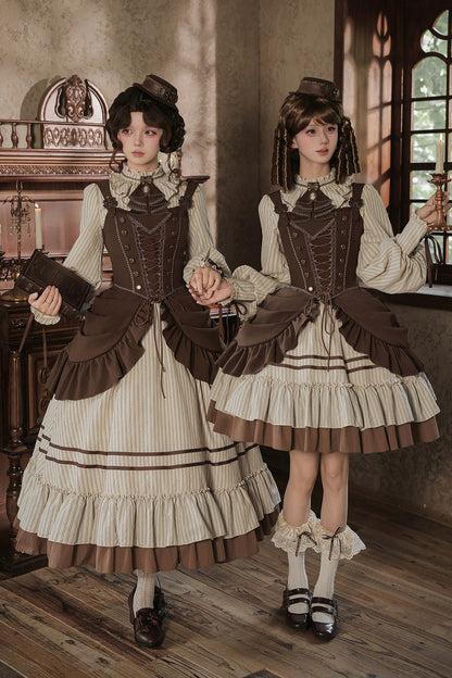 Gerüschtes Two-Way-Kleid mit Accessoire-Set