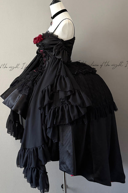 Gothic Red Black Evening Dress