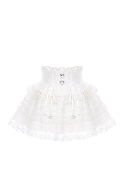 Sailor Collar Long-Sleeve Shirt and Tiered Skirt Set-Up