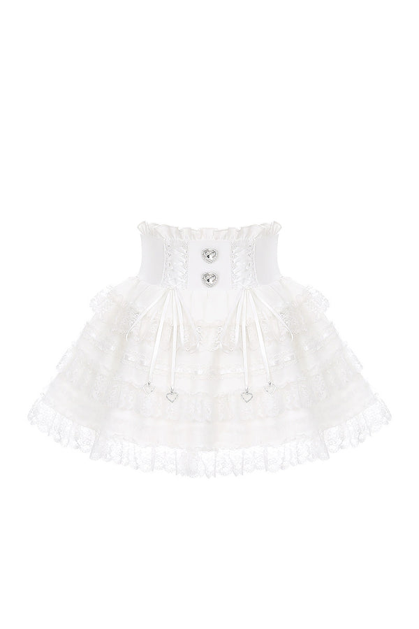Sailor Collar Long-Sleeve Shirt and Tiered Skirt Set-Up