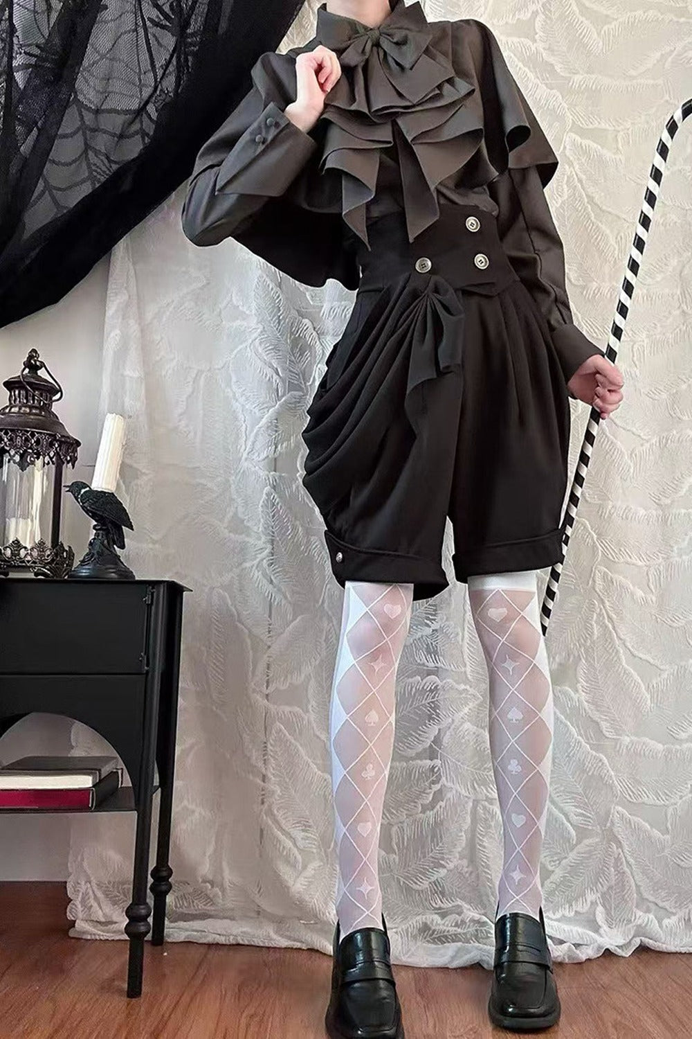 Gothic Long-Sleeved Shawl Shirt