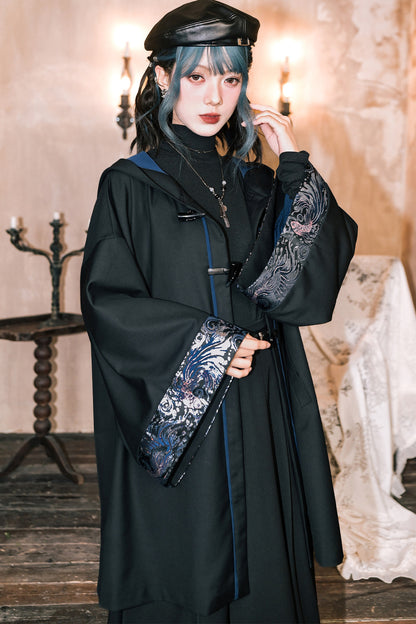 Floating Fin Dream Embroidered Hooded Cloak
