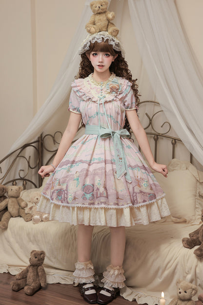 Teddy Bear Print Doll Lolita Dress
