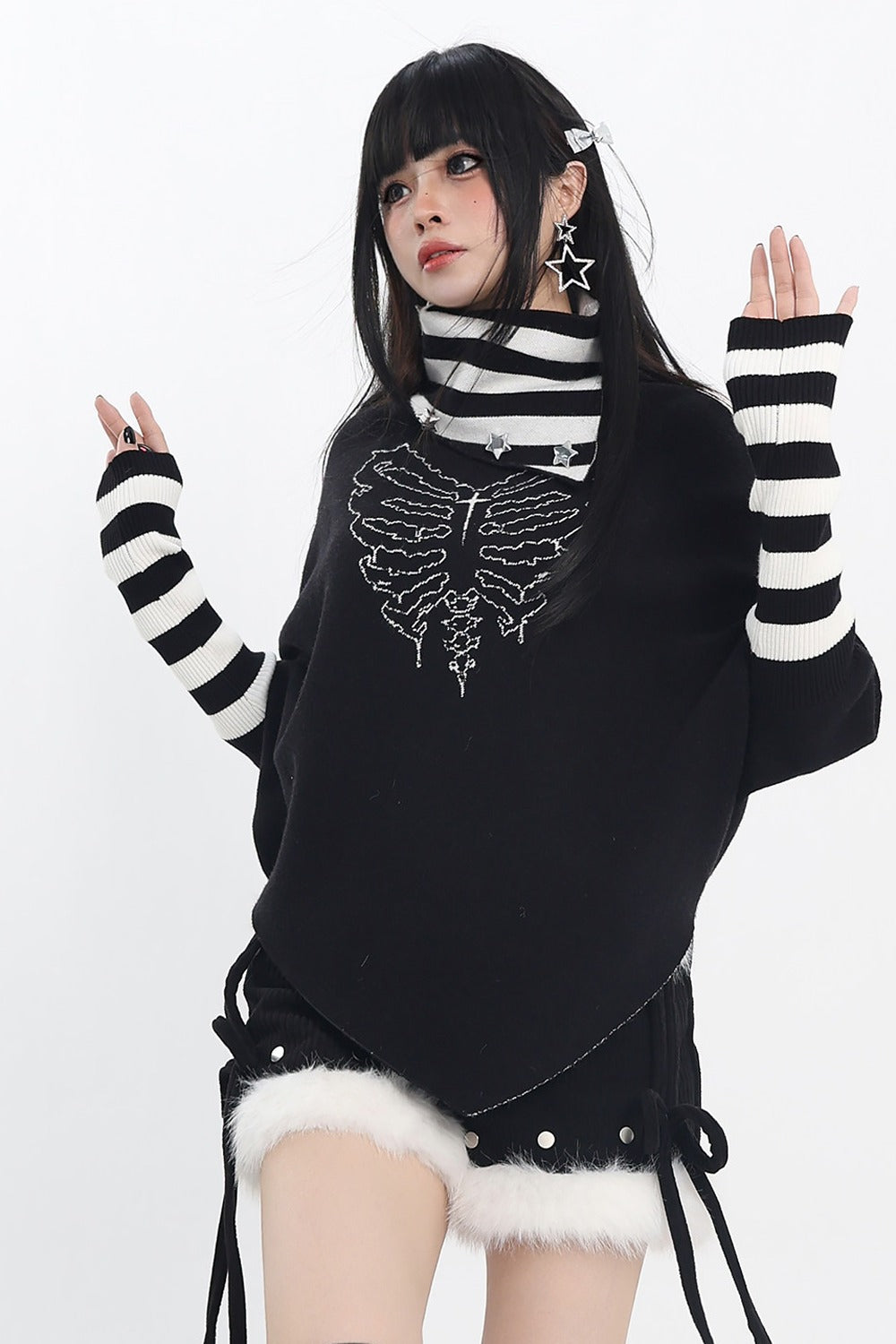 Dark Striped Turtleneck Knitwear
