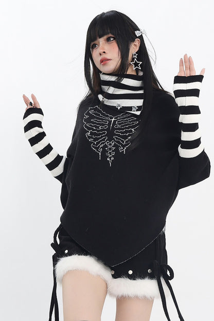 Dark Striped Turtleneck Knitwear