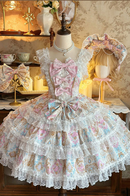 Elegance Floral Wall Doll-Like JSK Dress