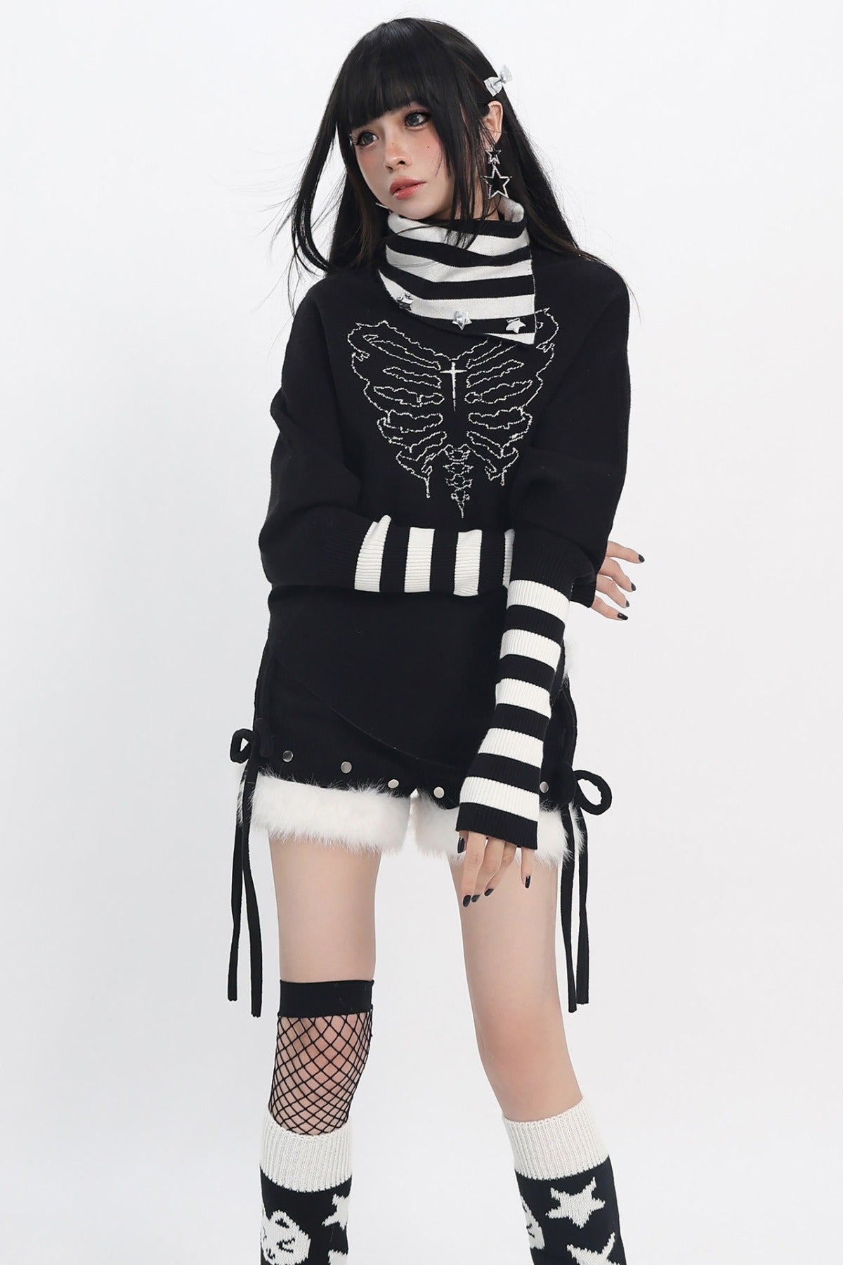 Dark Striped Turtleneck Knitwear