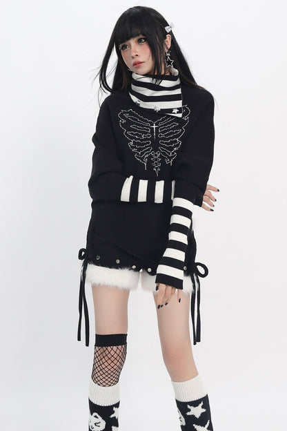 Dark Striped Turtleneck Knitwear