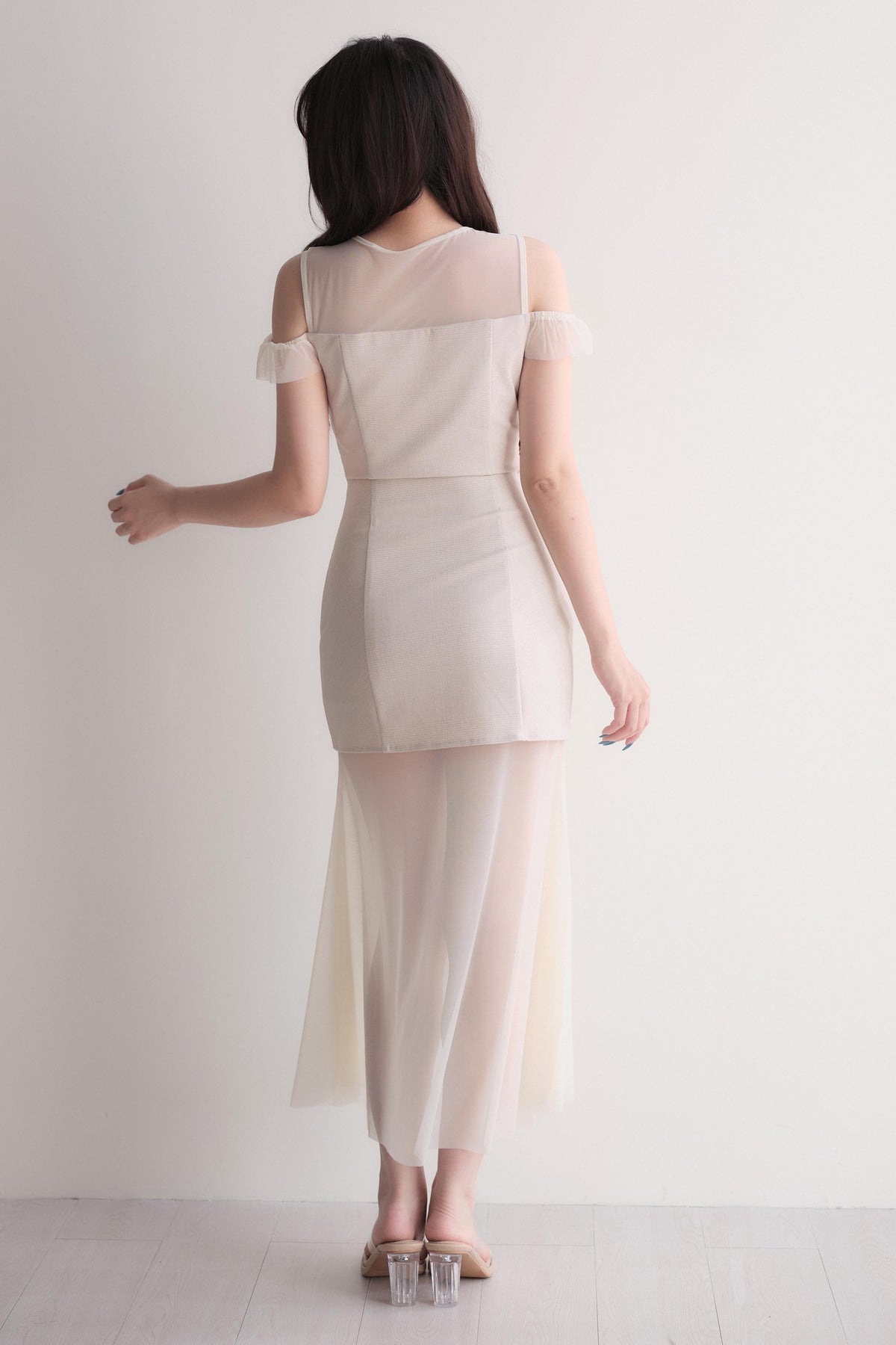 Elegant Sheer Layered Maxi Dress