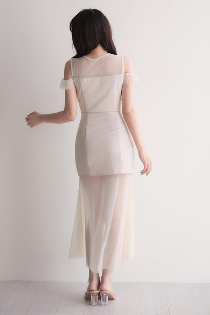 Elegant Sheer Layered Maxi Dress