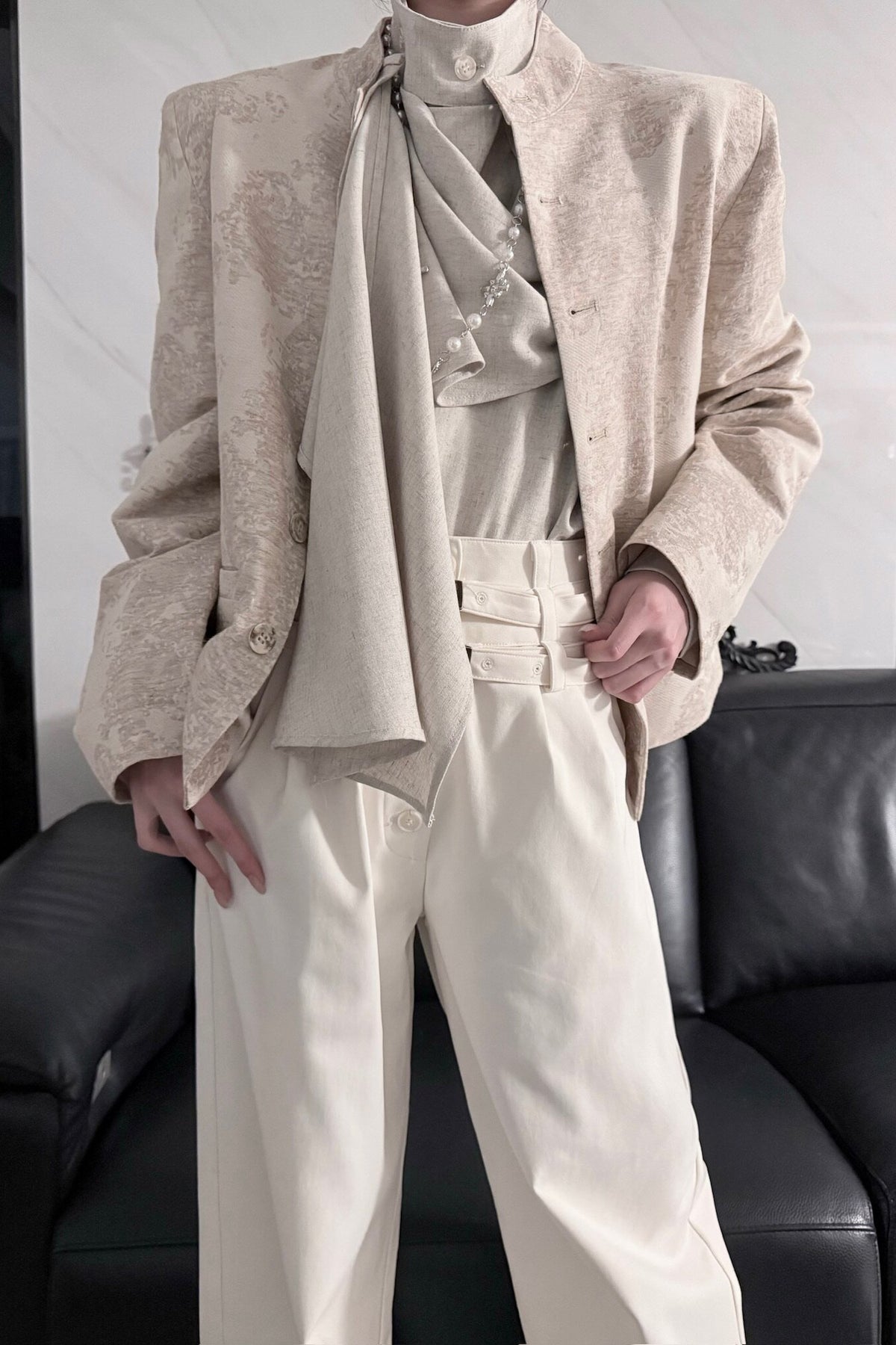 Short Jacquard Suit Jacket