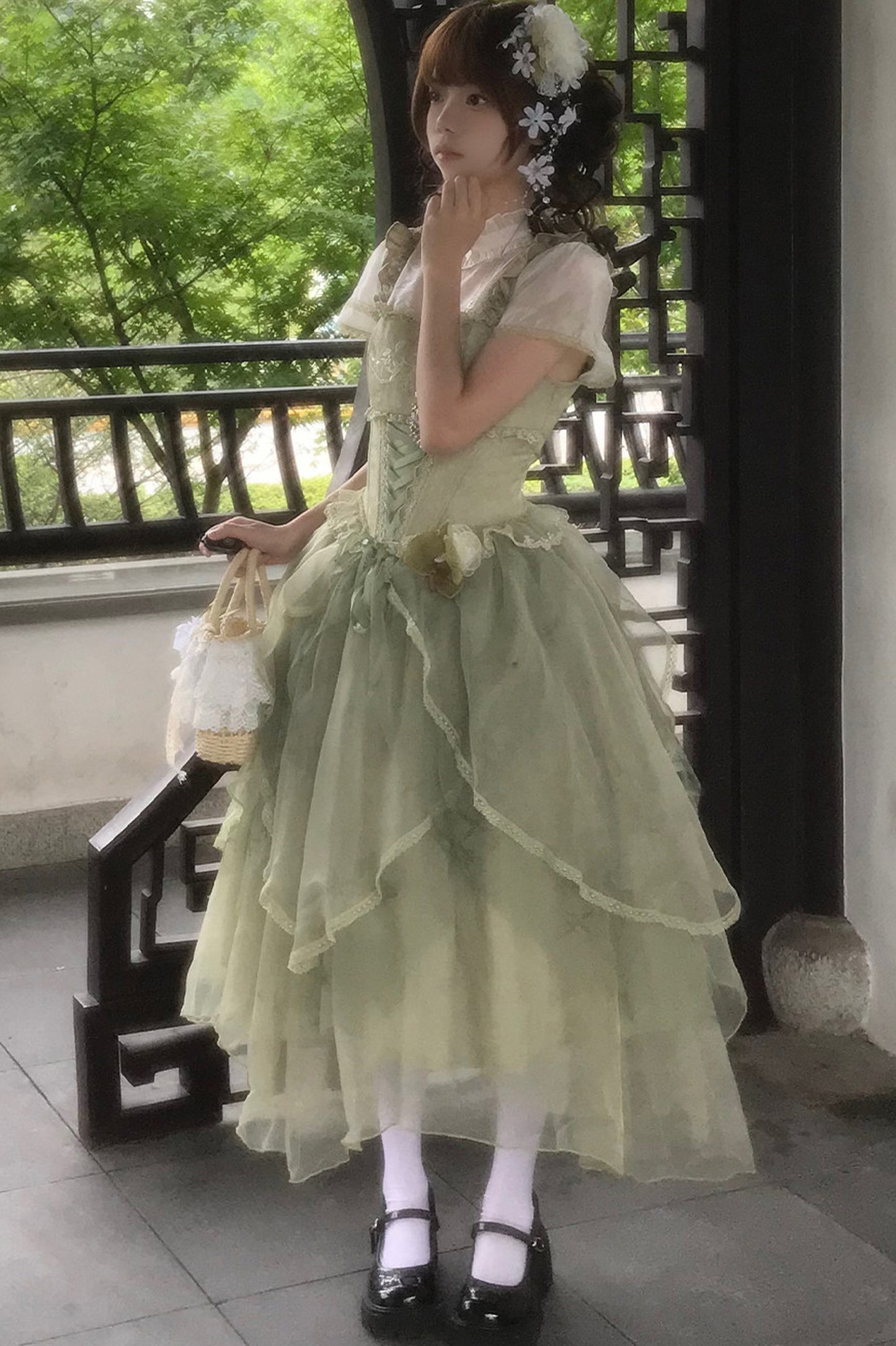 Robe de princesse chinoise romantique + accessoires