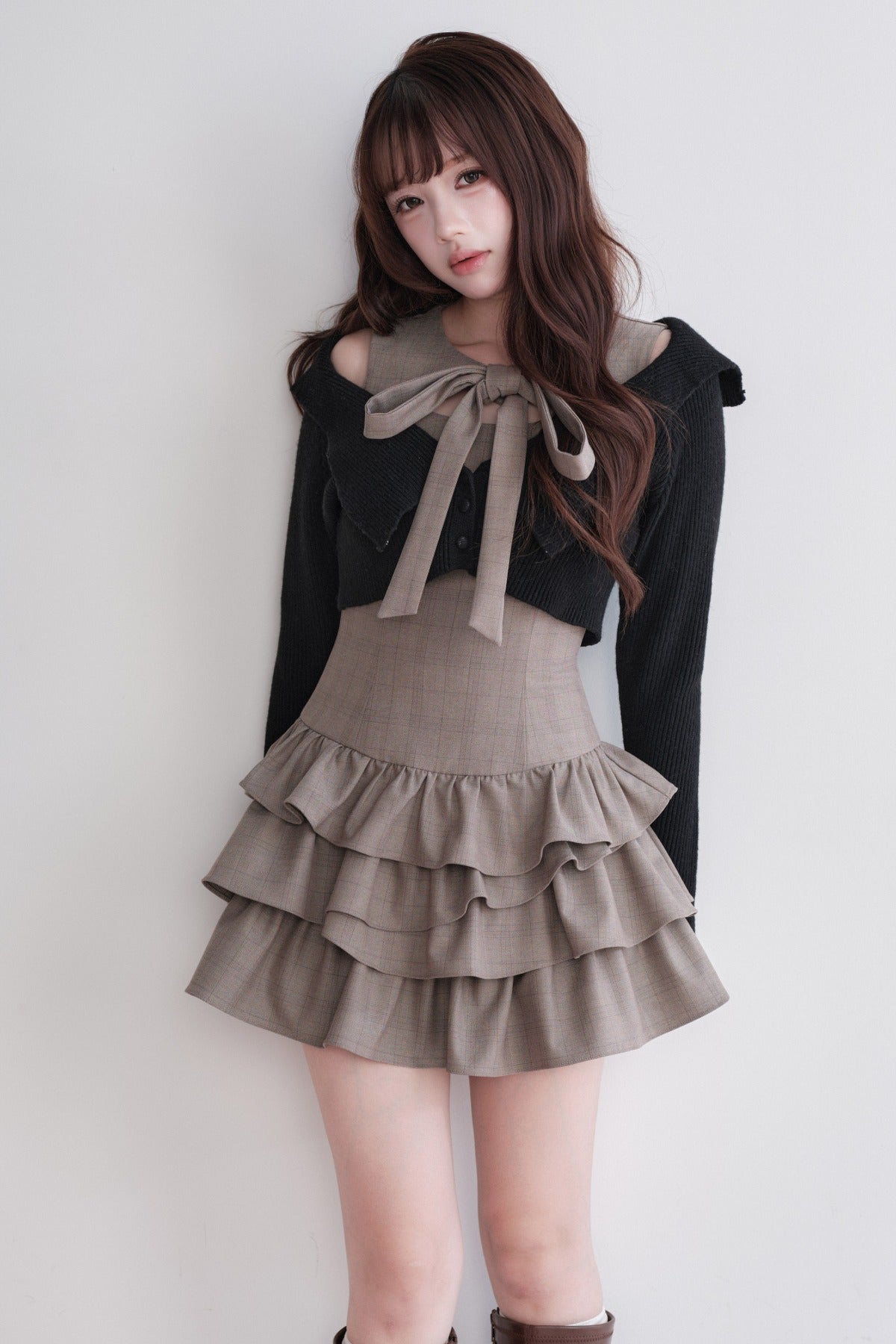 Multi-Layered Knit Top and Dress Set
