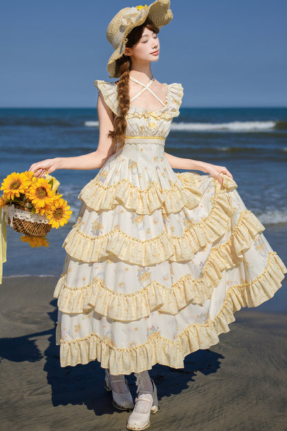 Sunflower Garden Ruffle Dress Set