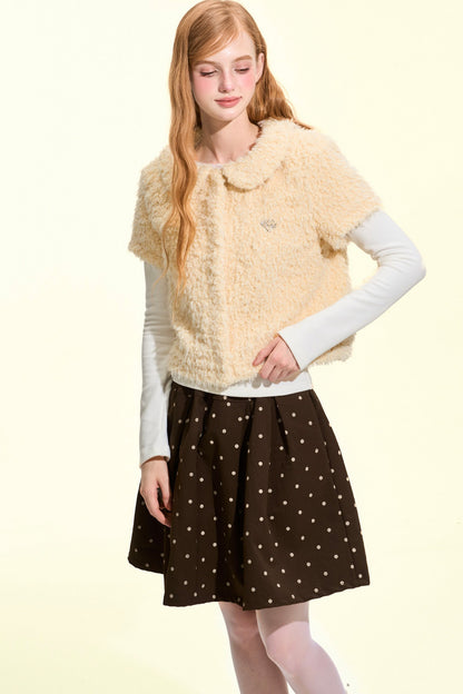 Teddy Doll Collar Short-Sleeved Vest