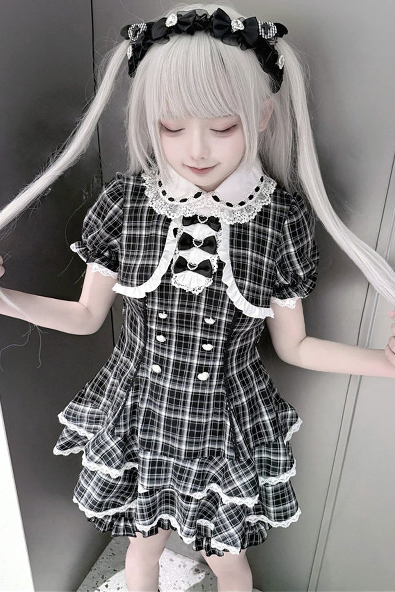 Checked Doll Jirai Kei Dress + Shorts