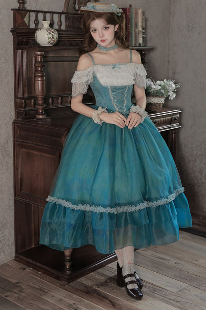 Water Lily Floral Long Dress
