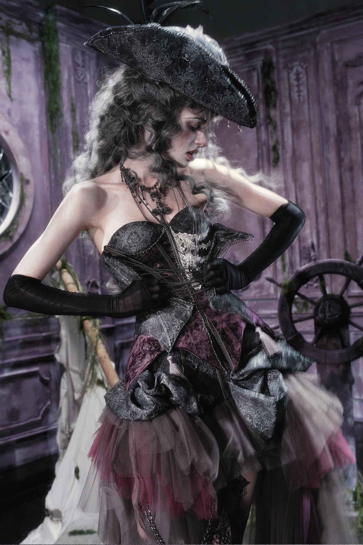 Gothic Purple Corset Dress