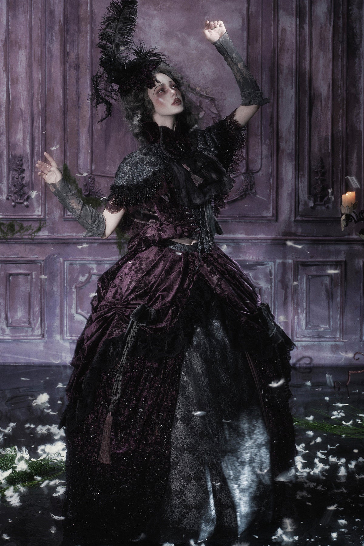 Dunkler viktorianischer Gothic-Umhang
